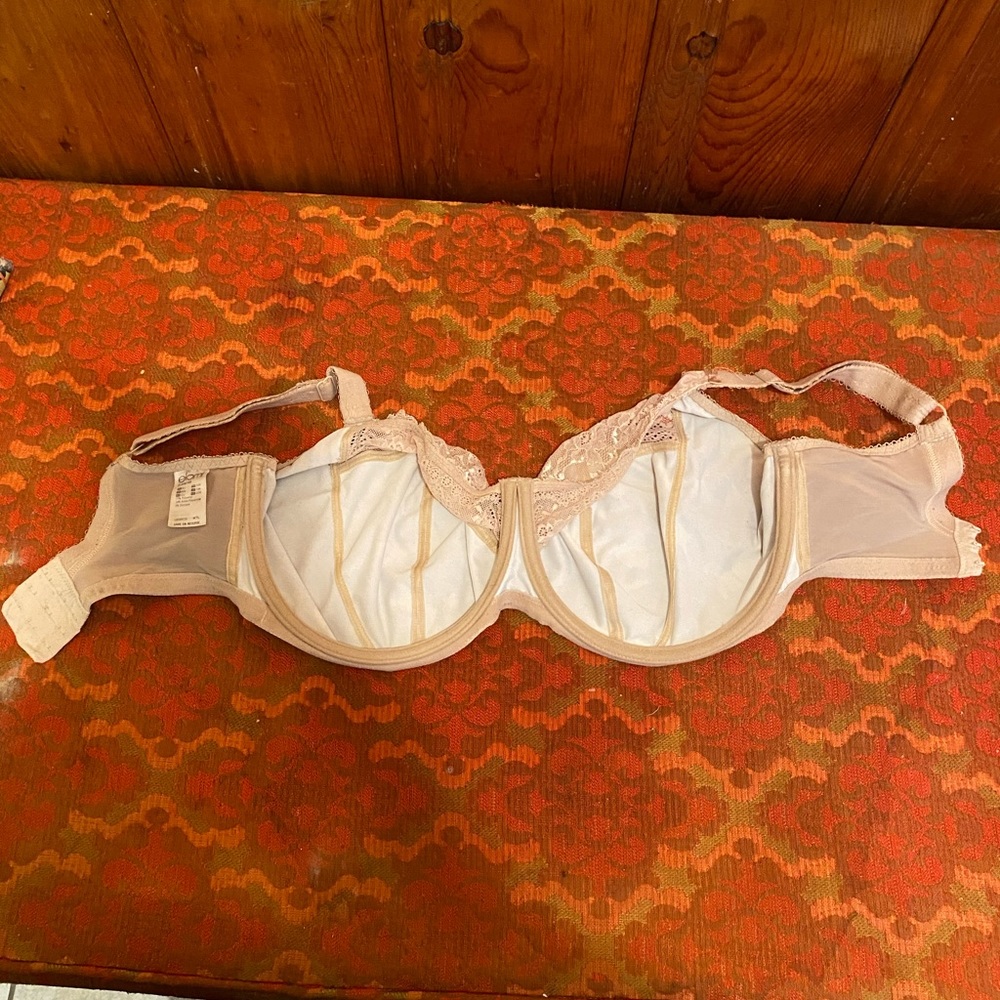 Elomi Underwire Bra nude Beige Lace Pale Pink Camo Demi Stretch TShirt Rare - Picture 3 of 11